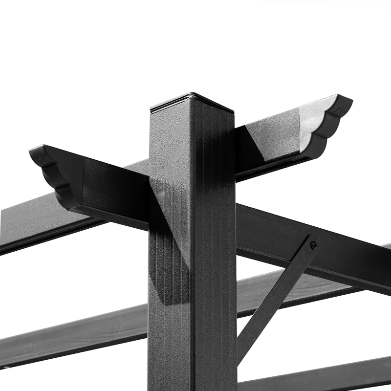Outsunny Foisor Pergola de Gradina 3X4m Prelata Culisanta in Poliester Impermeabil si Schelet in Aluminiu(m-9)
