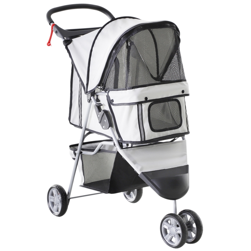 PawHut Poussette pour Chien Grise 75 x 45 x 97 cm