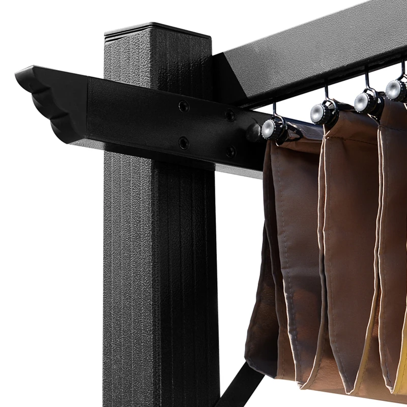 Outsunny Foisor Pergola de Gradina 3X4m Prelata Culisanta in Poliester Impermeabil si Schelet in Aluminiu(m-10)