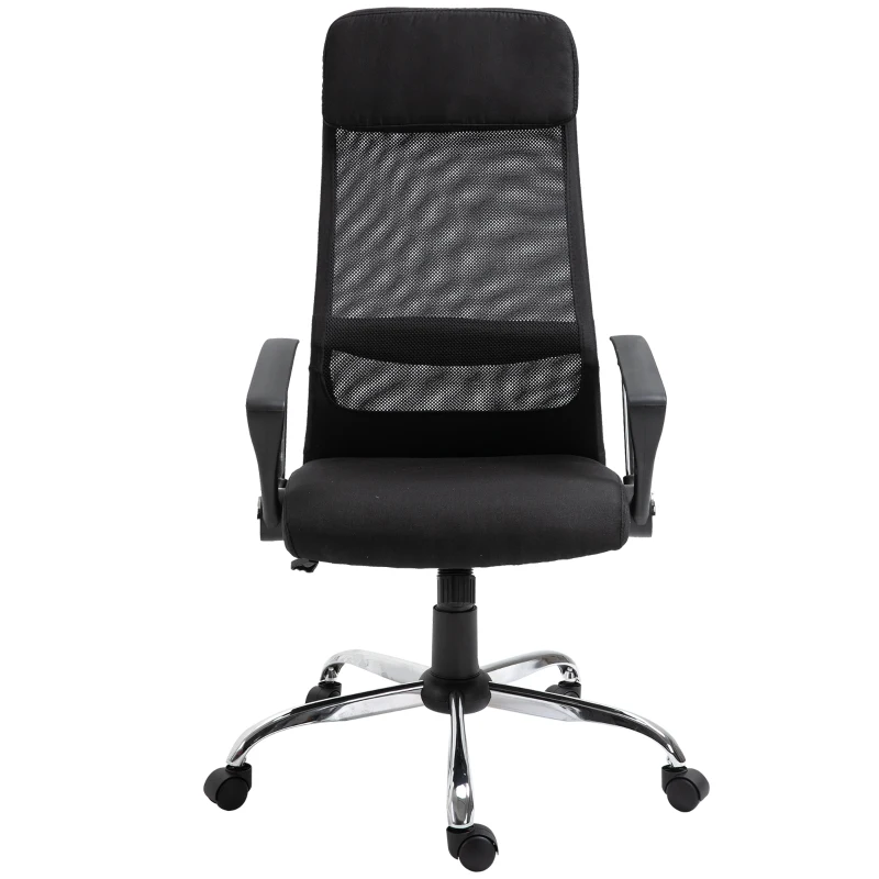 Vinsetto Office Chair Linen Mesh Fabric High-Back Black