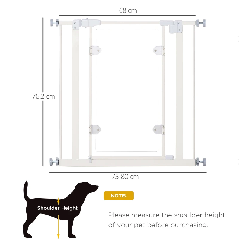 PawHut Gard pentru Caini Inchidere Automata Latime Reglabila Pana la 80cm