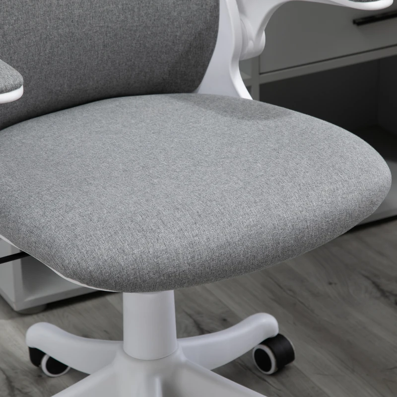 Vinsetto Swivel Office Chair Fabric w/ Liftable Armrest Grey