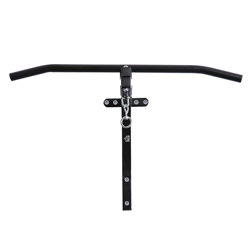 HOMCOM Muurbevestigde Bokszakhouder met Optrekstang tot 130 kg Draagkracht Staal Zwart 93 x 47 x 51 cm(m-7)