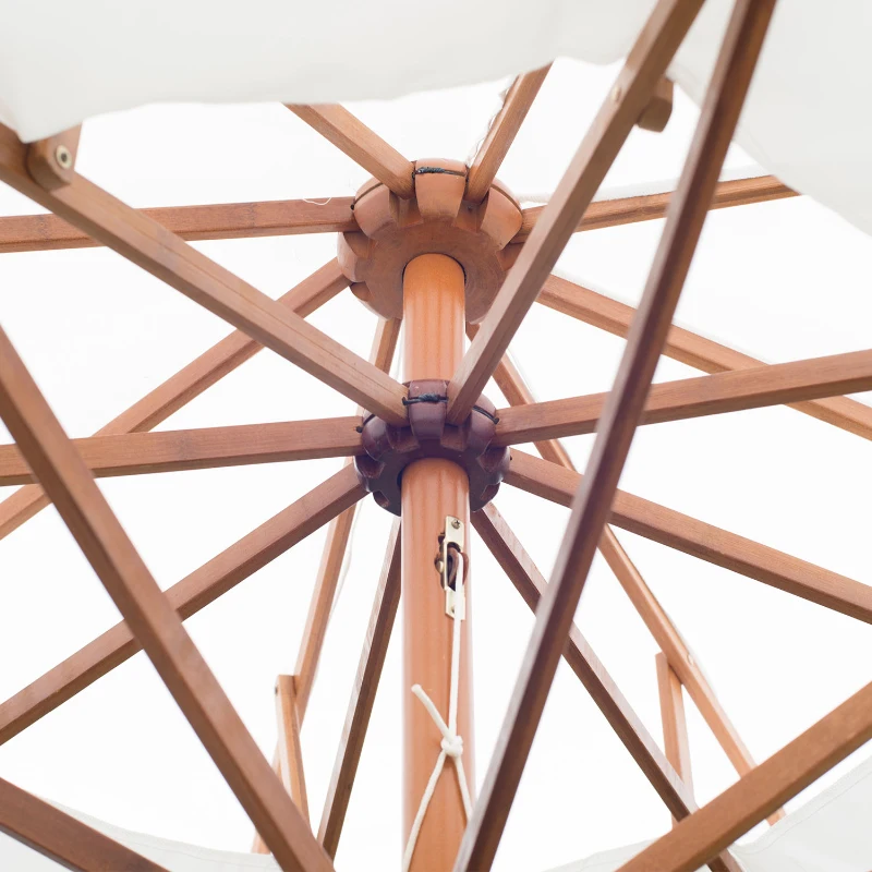 Drewniany parasol przeciwsłoneczny ogrodowy podwójny dach 2,7m Outsunny