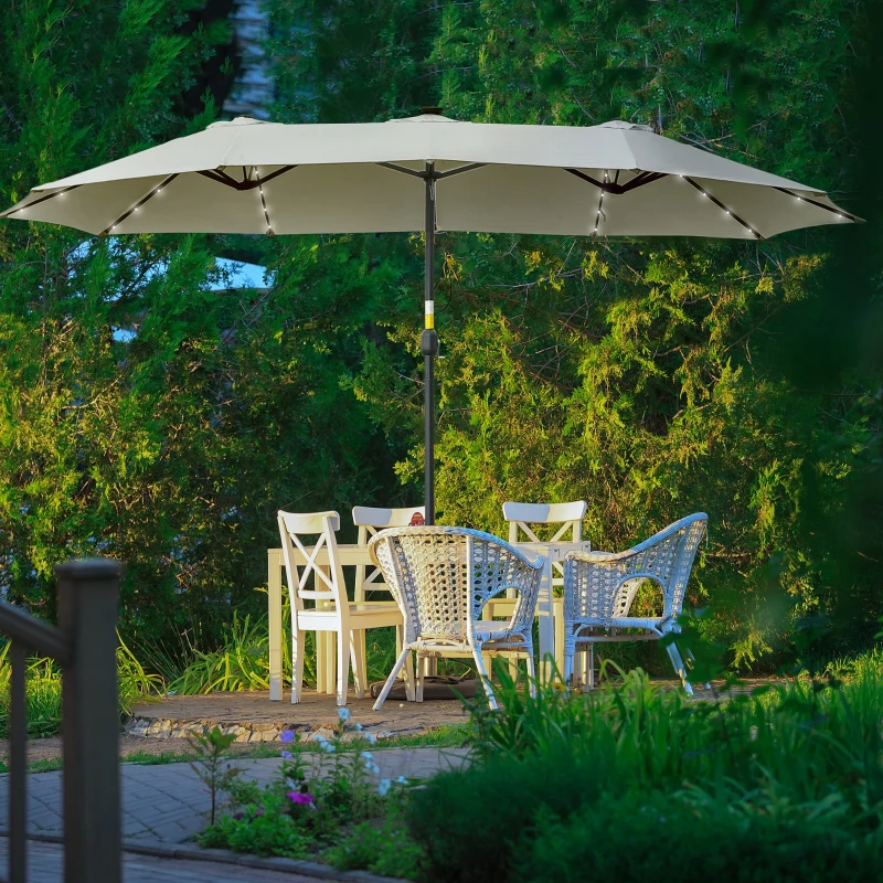 Outsunny parasol met LED-verlichting 4,5m diameter