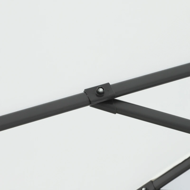 Outsunny Sonnenschirm 245 x 245 cm Kurbelschirm Ampelschirm mit Kurbelvorrichtung Sonnenschutz Alu Roma Schirm Neigungswinkel verstellbar Creme