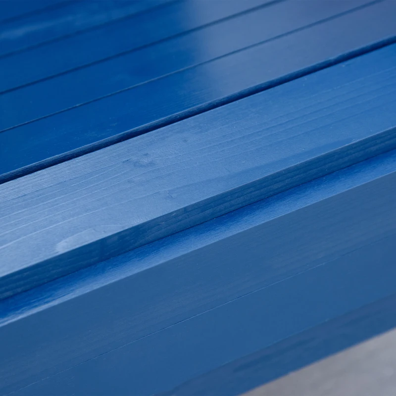 Outsunny krzesło ogrodowe Adirondack z uchwytem na kubek leżak ogrodowy krzesło balkonowe lite drewno kolor niebieski 97 x 72,5 x 93 cm