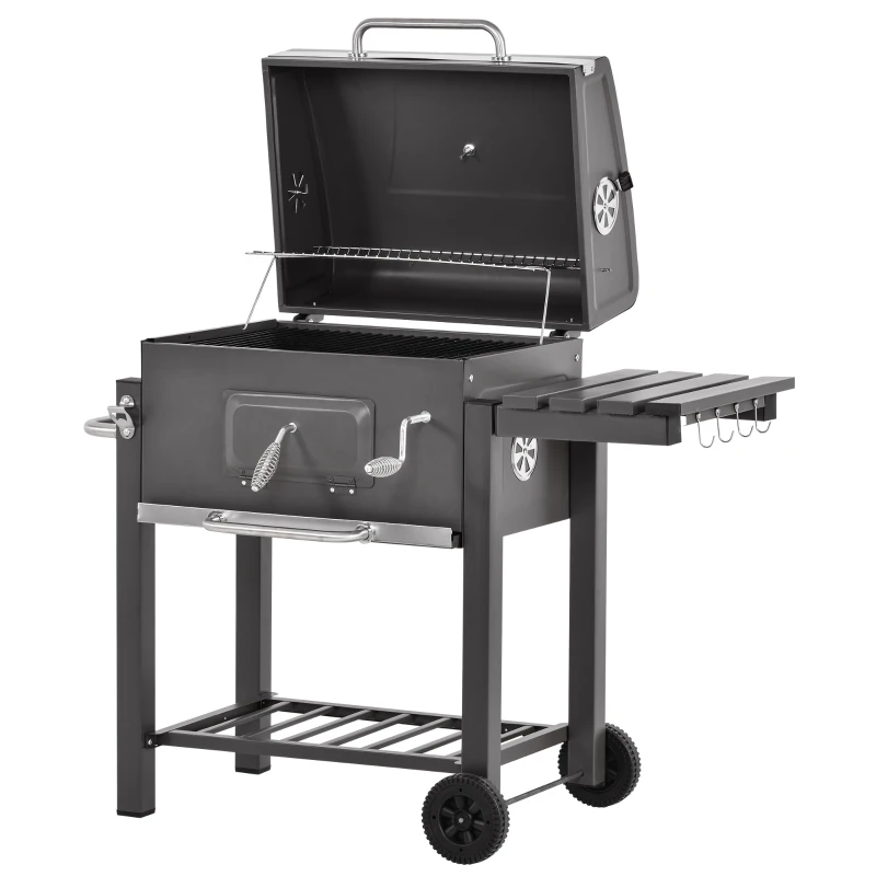 Outsunny GRILL OGRODOWY WĘGLOWY PÓŁKA POKRYWA BBQ
