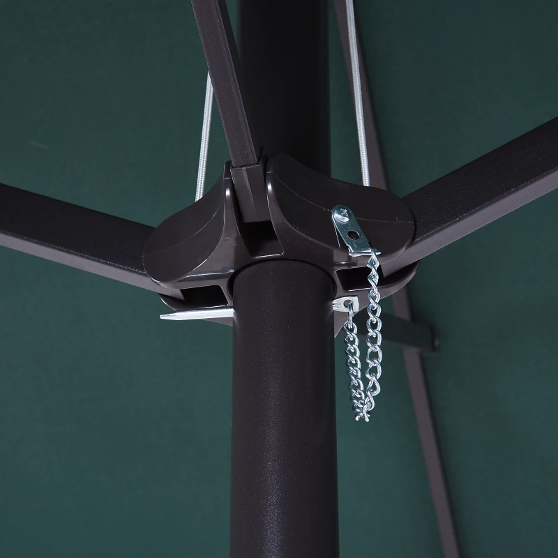 Outsunny parasol met zwengel tuinparasol dubbele marktparasol 460 x 270 cm donkergroen