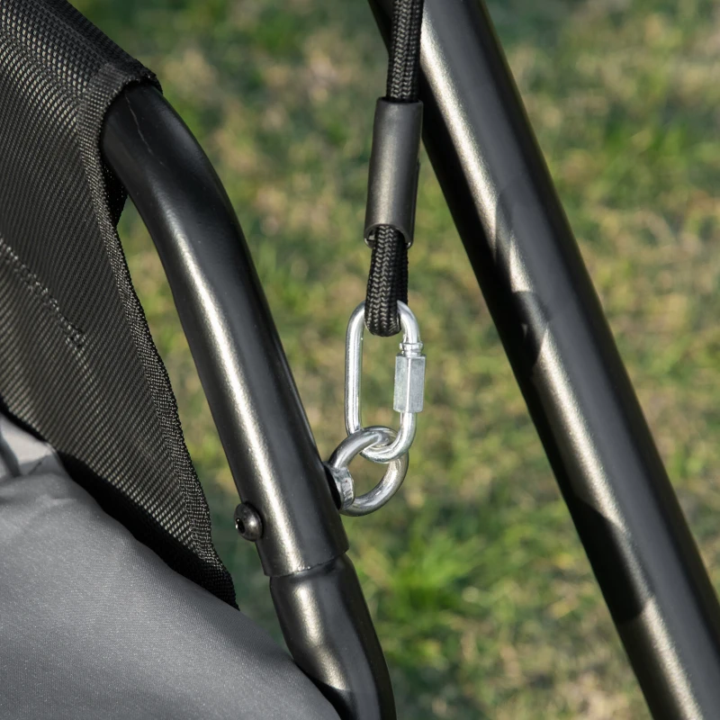 Outsunny huśtawka ogrodowa leżak huśtawka 2 osobowa czarny