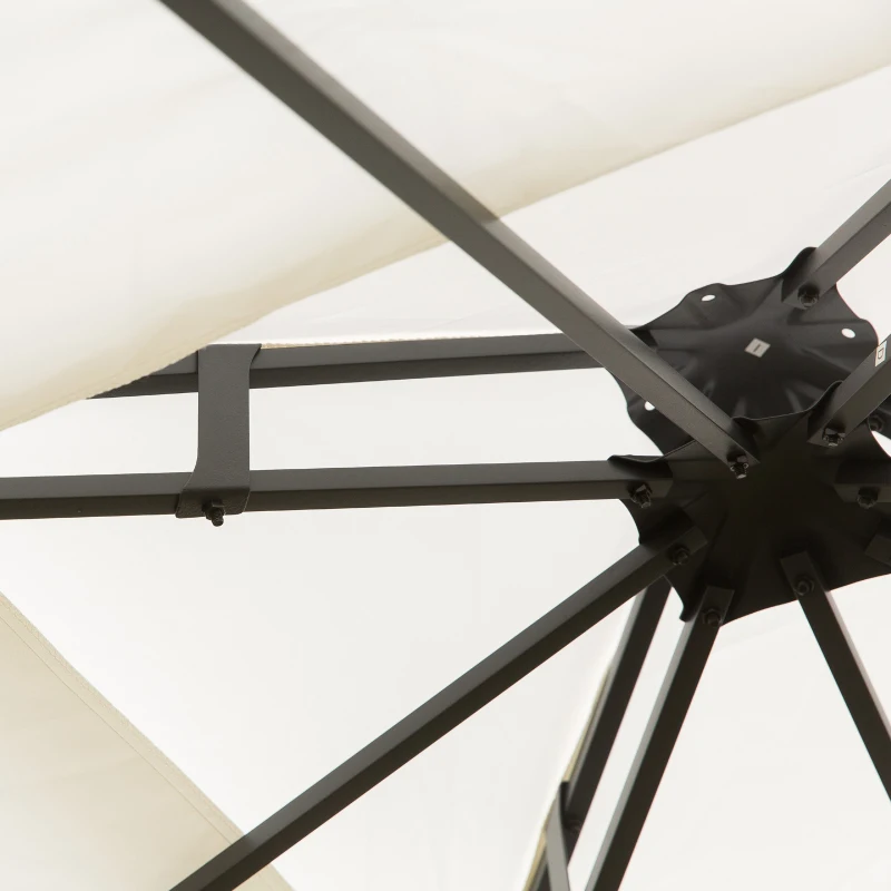 Outsunny altana 2,95m x 2,95m podwójny dach stalowy poliester kremowy