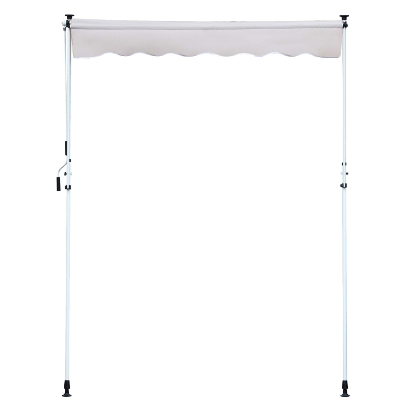 Outsunny markiza zaciskowa, osłona przeciwsłoneczna, składane ramię, korbka ręczna, balkon aluminiowy, kremowa 2x1,2 m