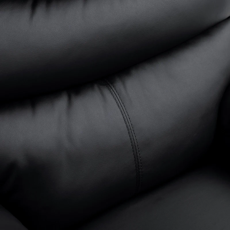 Homcom Fotoliu Relax cu spătar rabatabil și suport pentru picioare care se ridică din piele ecologică negru, 81x90x105cm