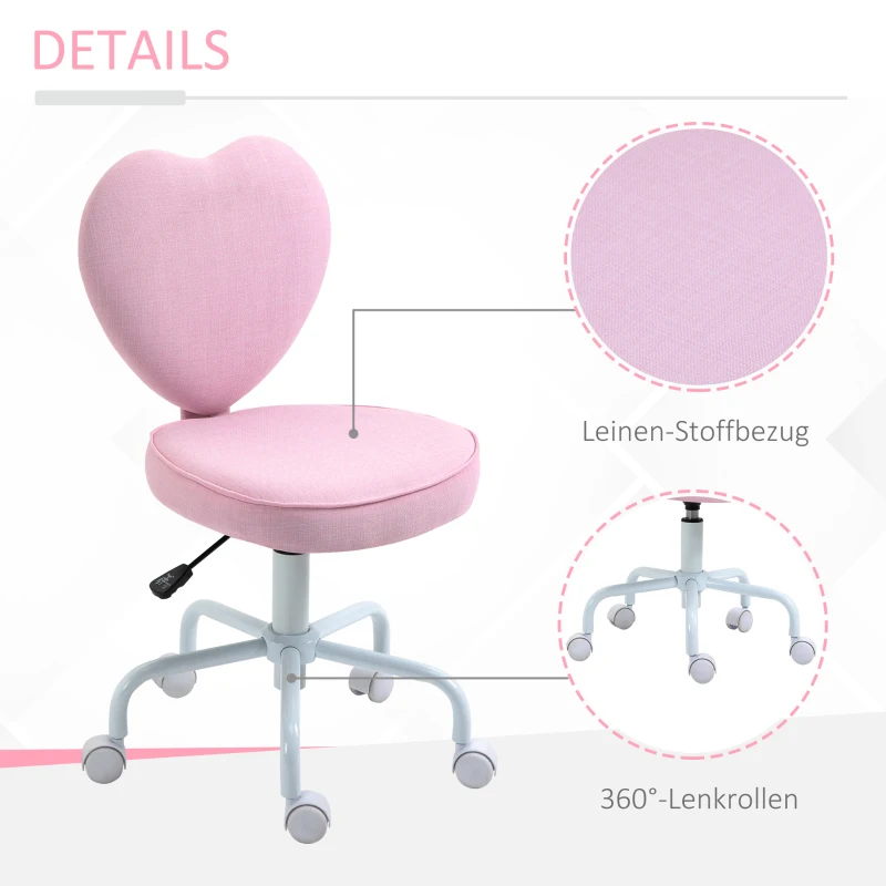 HOMCOM Love Shape Swivel Leisure Chair Pink