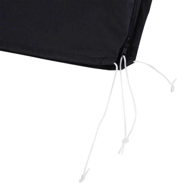 Outsunny Sonnenschirm Schutzhülle bis Ø300 cm Abdeckung Schirmschutzhaube mit Reißverschluss Stab Oxfordstoff Schwarz 200 x 50/80 cm