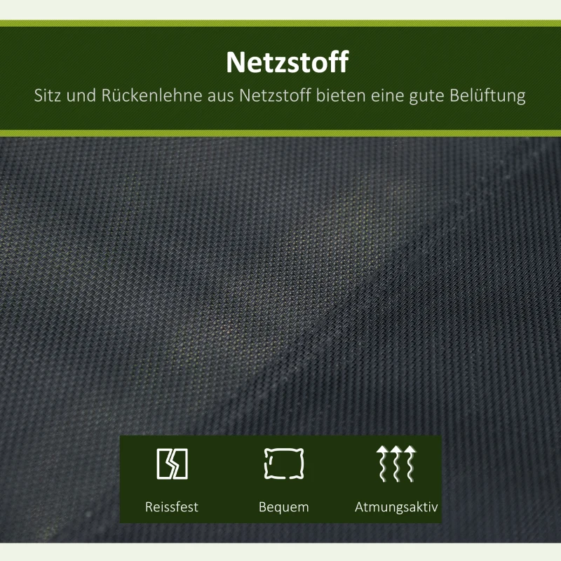 Outsunny Gartenschaukel Sonnenliege 2 personen Schaukelgestell Outdoor Schaukelbank mit Sitzkissen Texteline Schwarz 166 x 140 x 187 cm