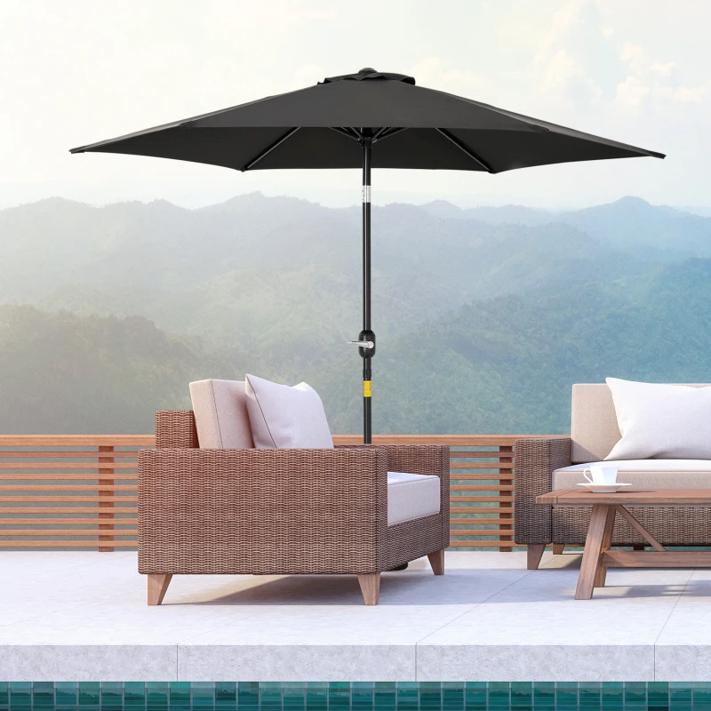 Parasol van Outsunny met kantelfunctie en zwengel