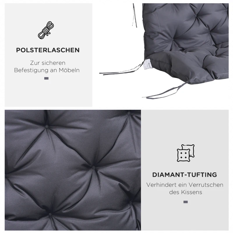 Outsunny poduszka na ławkę poduszka oparcia na ławce 150x98x8 cm