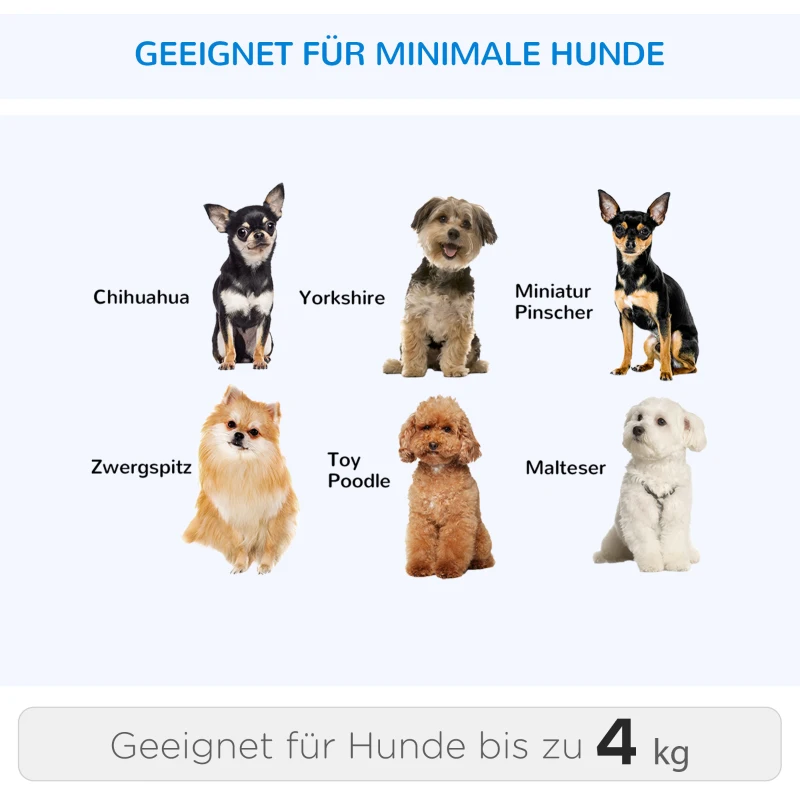 PawHut 2-in-1 DESIGN trolley rugzak transporttas reistas met wielen huisdier trolley trekstang 2 verstelbare standen oxford stof blauw 33 x 27 x 42 cm