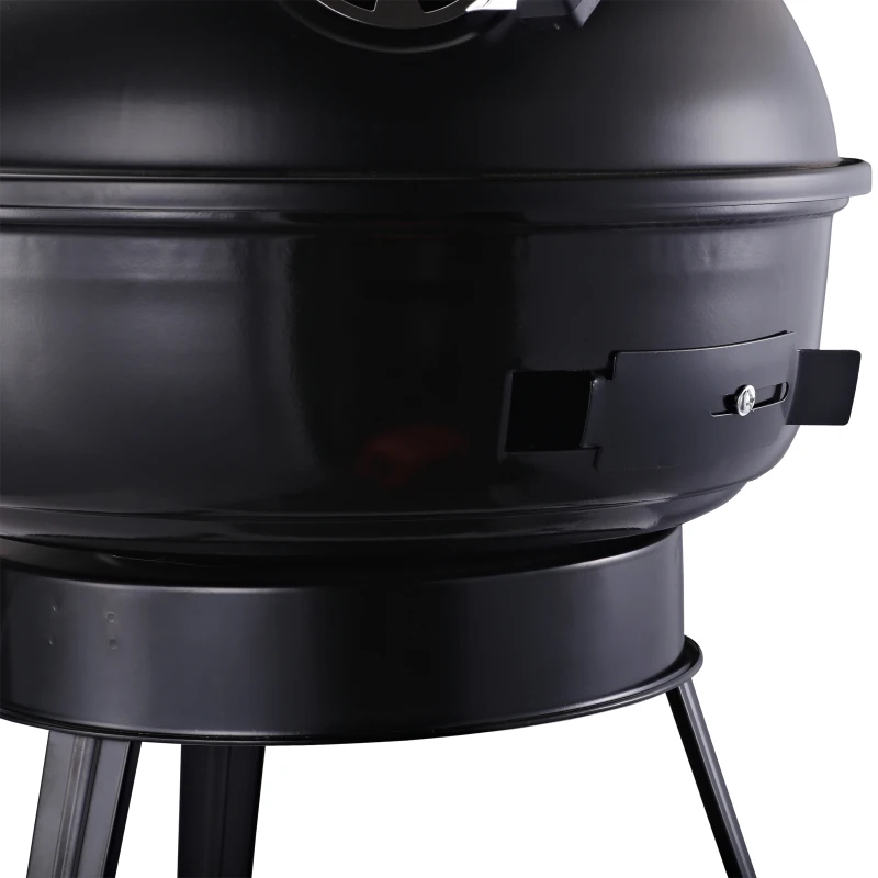 Outsunny® grill kociołkowy grill węglowy kempingowy grill piknikowy przenośny metalowy czarny