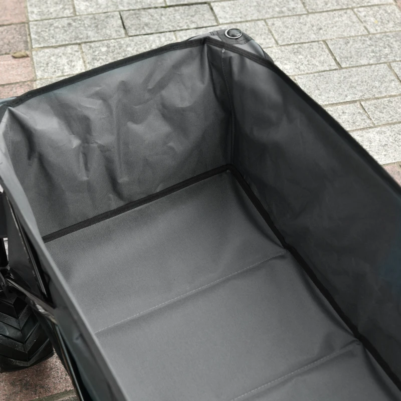 Outsunny Bollerwagen Faltbarer Handwagen 360° Gartenwagen Transportwagen mit  Teleskop Griff Verstellbarer Griffhöhe Strandwagen bis 70 kg Tragkraft Metall Oxford Dunkelgrau 108 x 55 x 59-89 cm