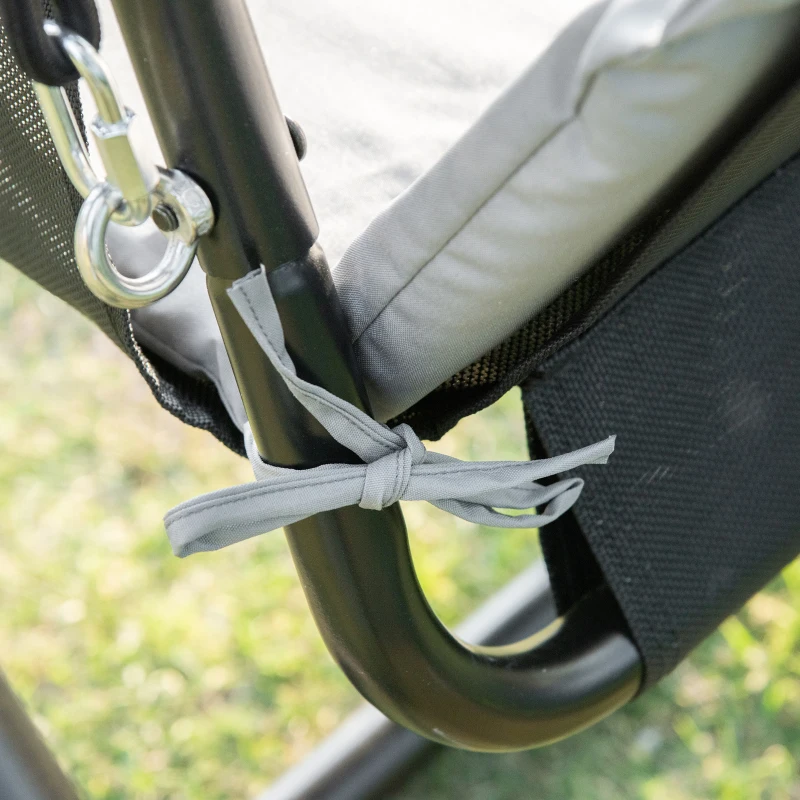 Outsunny huśtawka ogrodowa leżak huśtawka 2 osobowa czarny