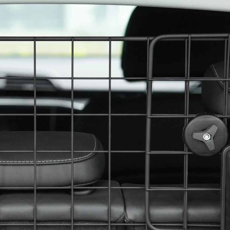 PawHut Dog Guard for Cars Adjustable Boot Barrier Metal Mesh Pet Headrest, 90-120W x 40.5H cm