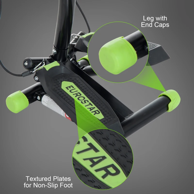 HOMCOM Stepper with Handle Workout Fitness Machine Pulling Rope Sport Exercise Home Gym