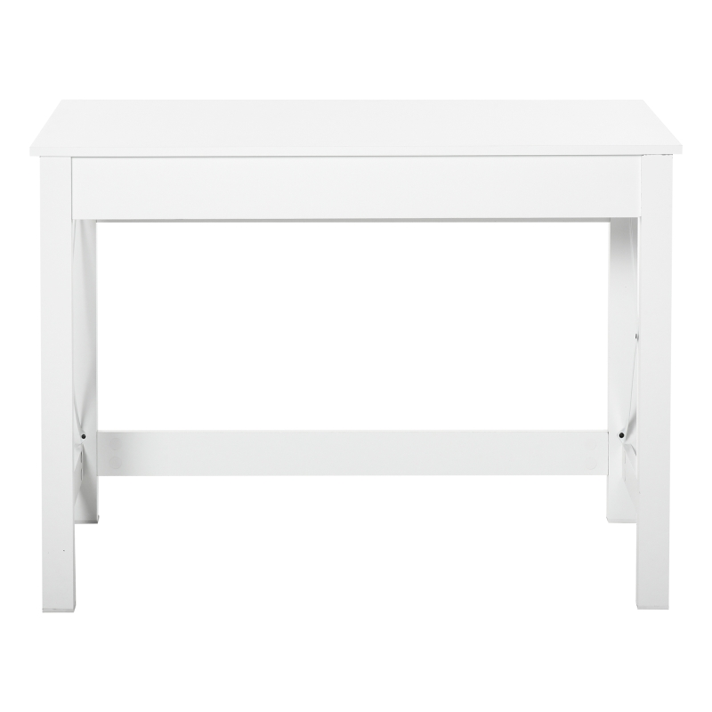 HOMCOM Rectangle Laptop Table Minimalist Style Home Office Computer Desk Writing Workstation, White Wood Grain