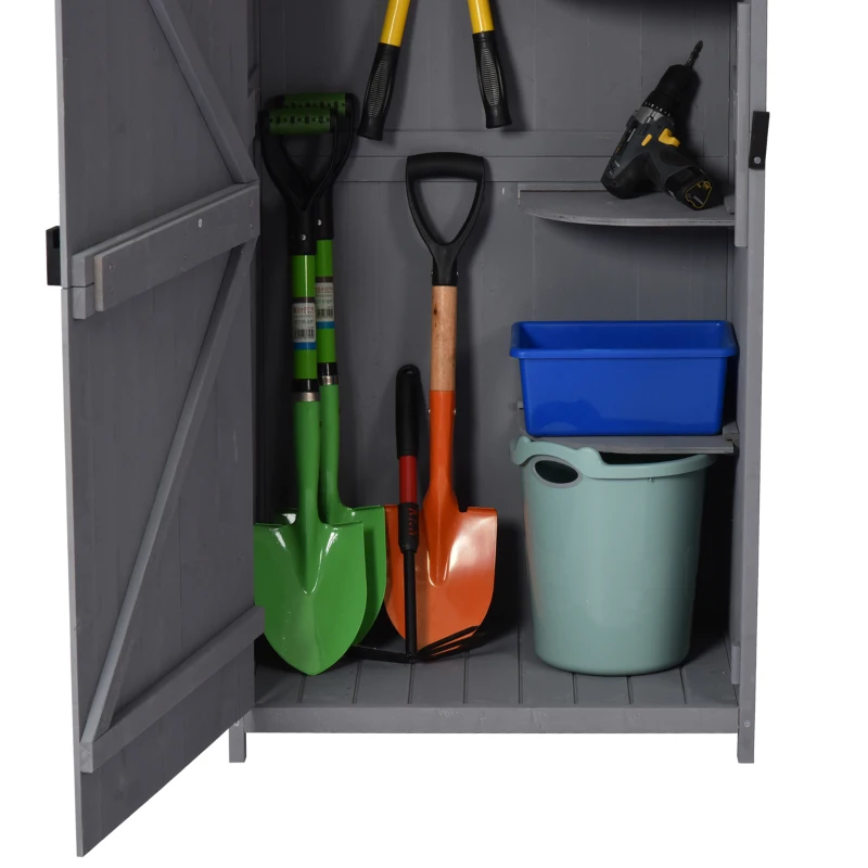 Outsunny Casetta in Legno da Giardino con Tetto Impermeabile, Armadio da Esterno Porta Attrezzi da Giardino con 3 Mensole, 77×54.2×179cm