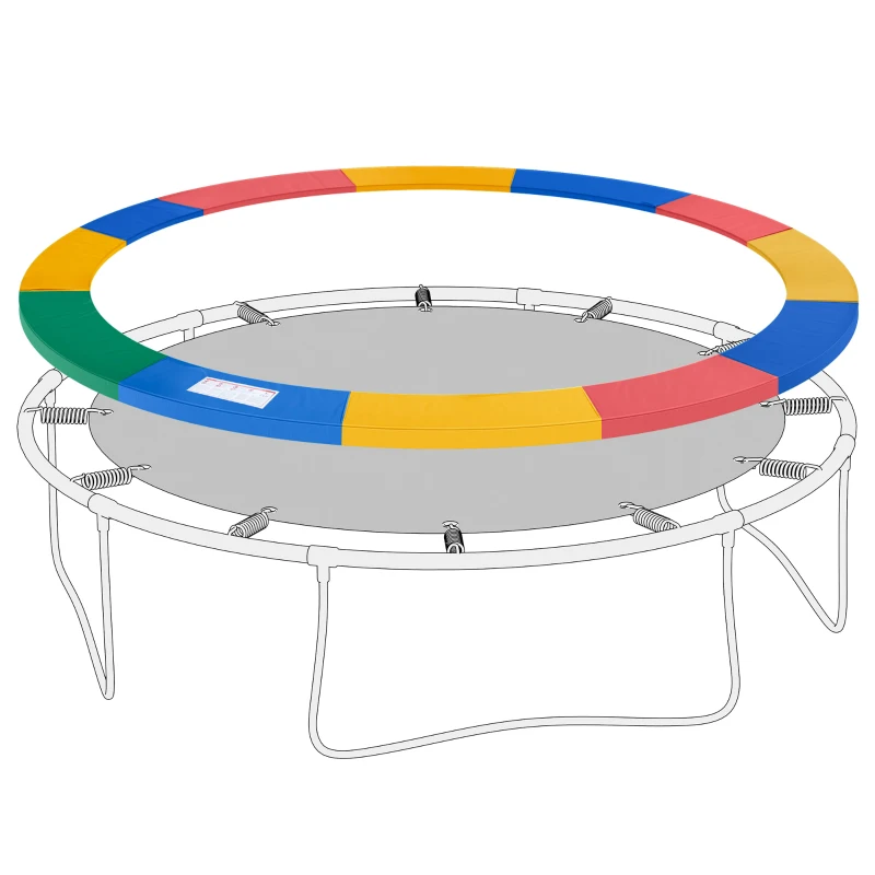 HOMCOM 12FT Replacement Trampoline Pad Thick Foam Safety Φ366cm Spring Cover Bounce Padding - Multi Coloured
