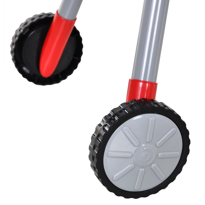 HOMCOM Kids BBQ Play Set Children Role Play Game Toy Cook BBQ Carbon Grill Storage 39Pcs Toy Accessories, Adjustable Light, Sound - Red- 3 years+