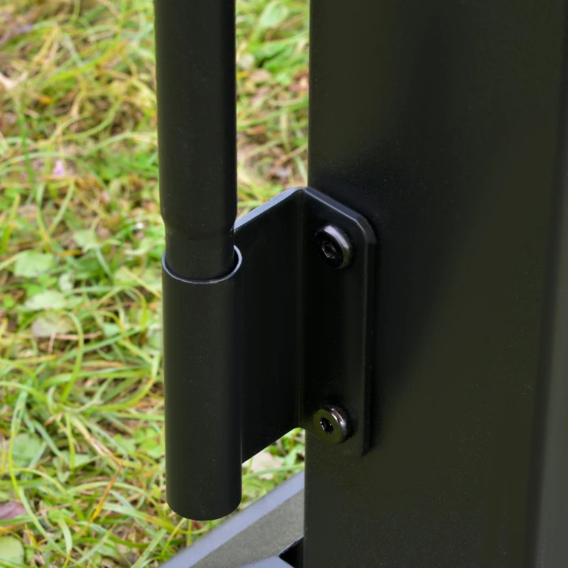 Outsunny Pergola rétractable 3L x 3l x 2H m structure métal époxy anticorrosion noir double toile polyester haute densité gris