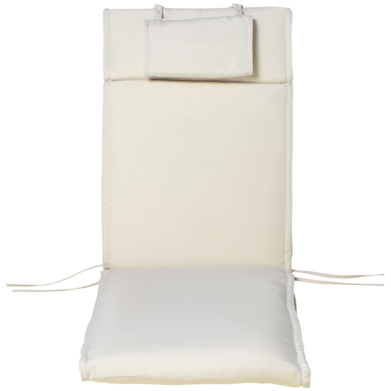 Outsunny Saltea pentru Sezlong Scaun pentru Soare de Gradina, Alb,Crem,198x53x5cm