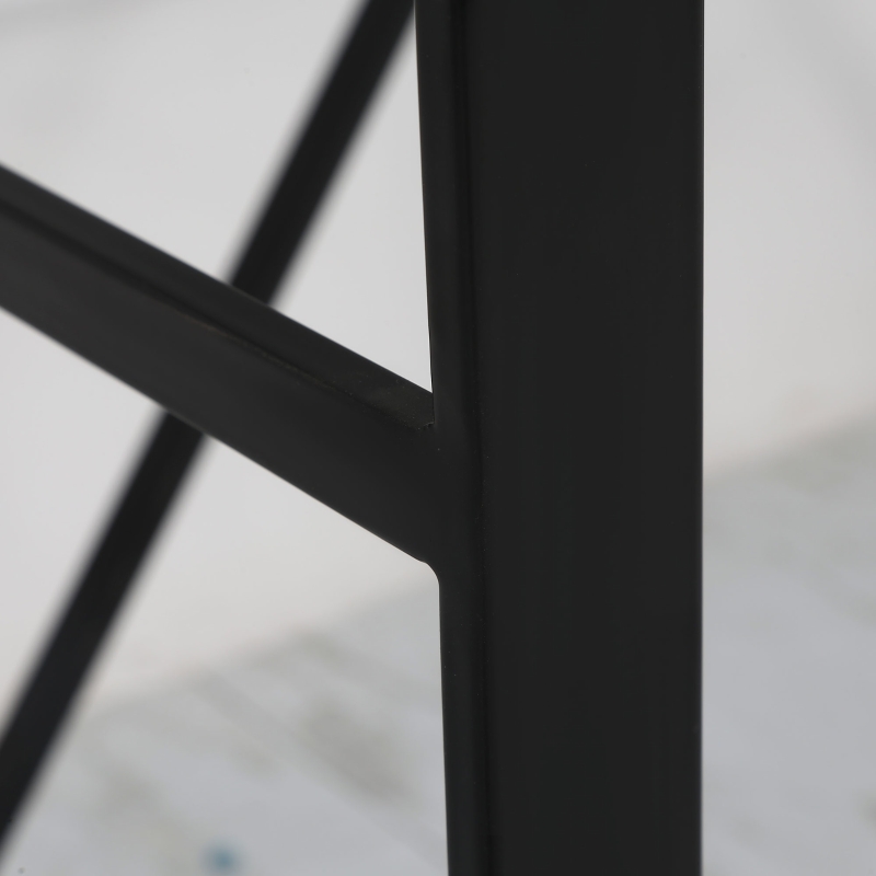 HOMCOM Escritorio Mesa de Ordenador 120x60x74,5 cm con Tablero de Vidrio Templado y Patas de Metal Carga 80 kg Estilo Moderno para Oficina Estudio Dormitorio Negro