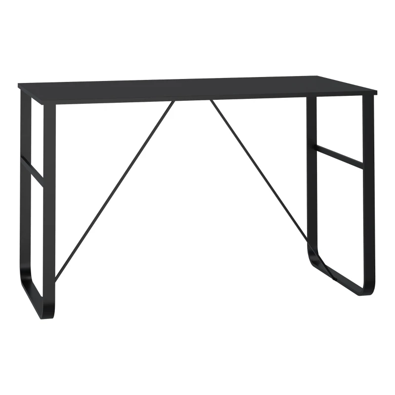 HOMCOM Escritorio Mesa de Ordenador 120x60x74,5 cm con Tablero de Vidrio Templado y Patas de Metal Carga 80 kg Estilo Moderno para Oficina Estudio Dormitorio Negro