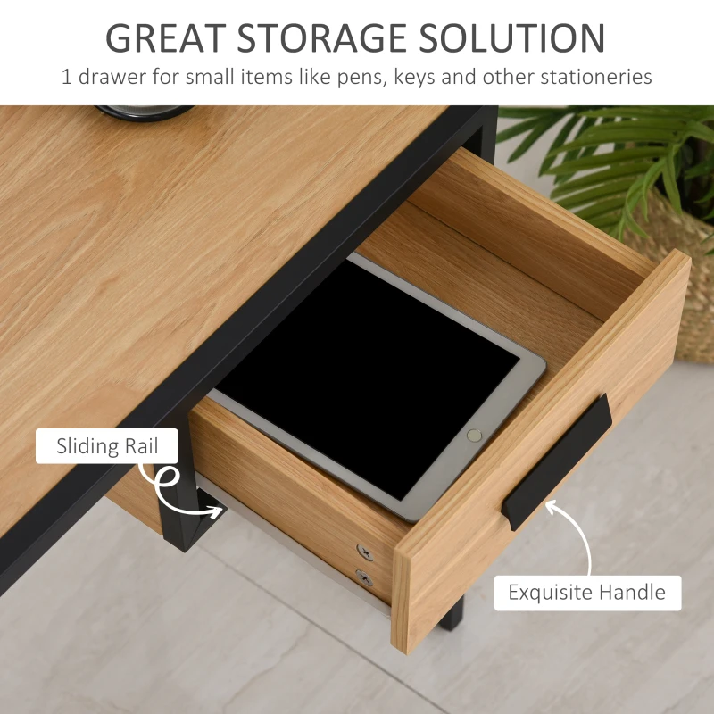 HOMCOM Birou Compact cu Design industrial cu 1 Sertar