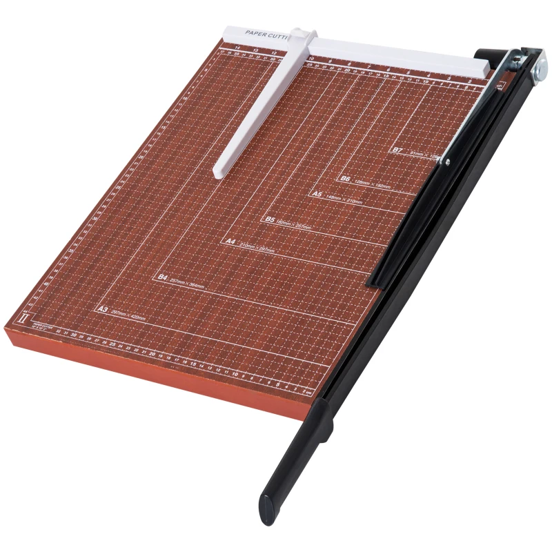 HOMCOM Cortador de Papel A3 Guillotina Profesional para Papelería Fotográfica Oficina Estudio Escuela Capacidad 12 Hojas con Regla Guía Cizalla de Cuchilla 65.5x40x6cm