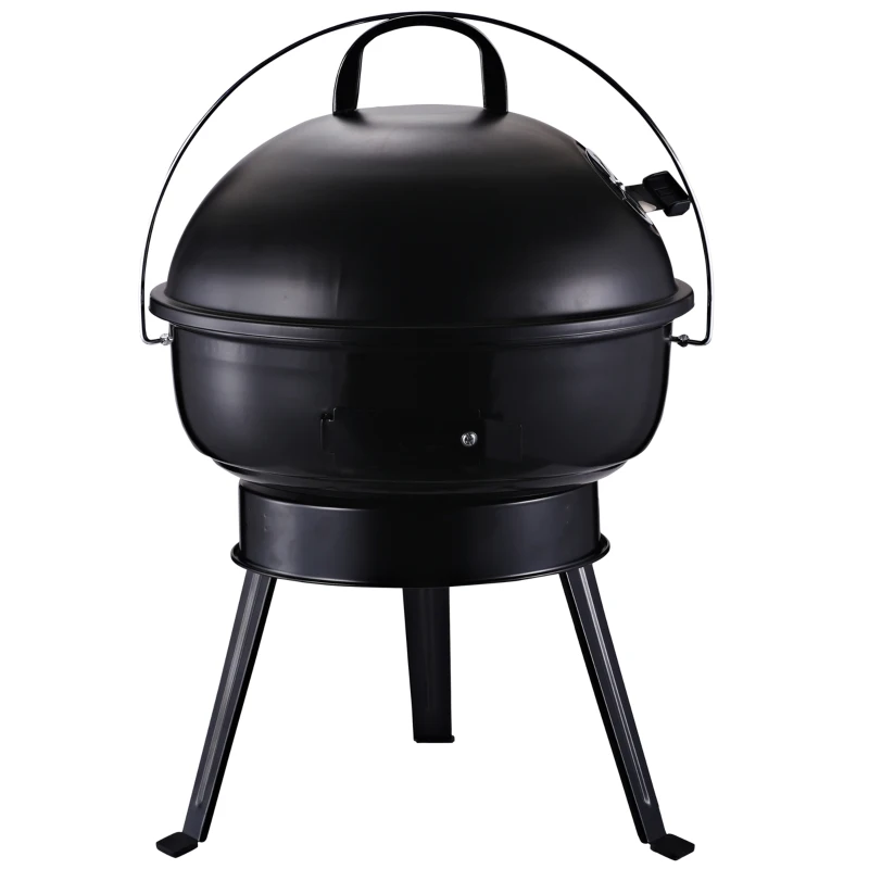 Barbecue Outsunny Gratar de excursie cu capac si sistem de controlat temperatura