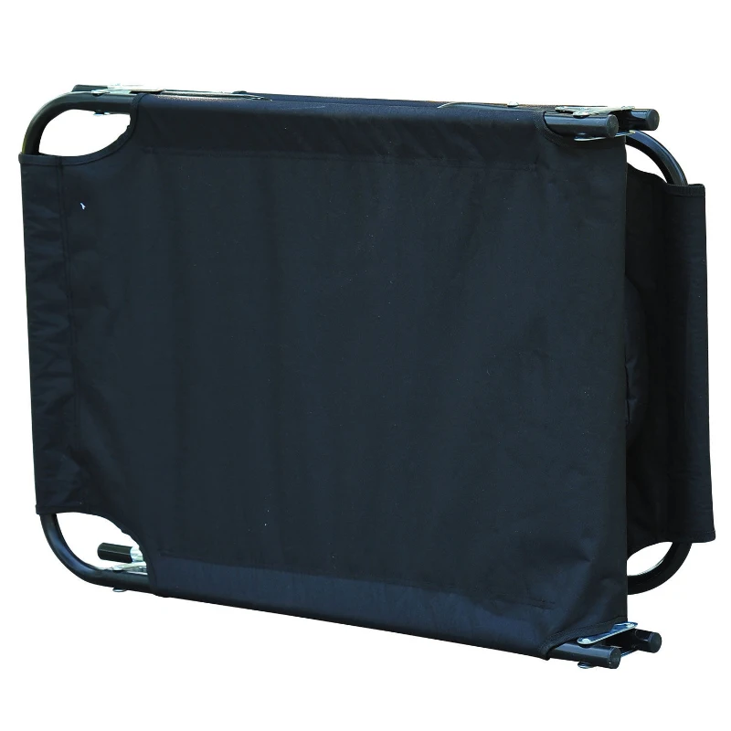 Outsunny leżak do opalania leżak ogrodowy leżak relaksacyjny poduszka z okienkiem do czytania składany czarny