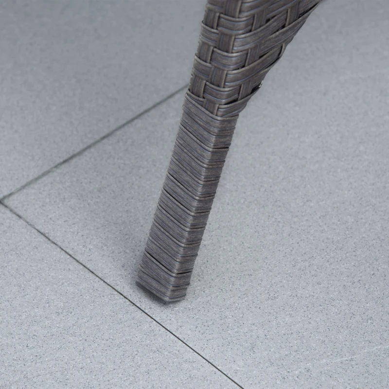 Outsunny 10PCs Garden Rattan Corner Dining Sofa Set 9-Seater Patio Furniture Set Glass Table Stools w/ Cushions & Pillow