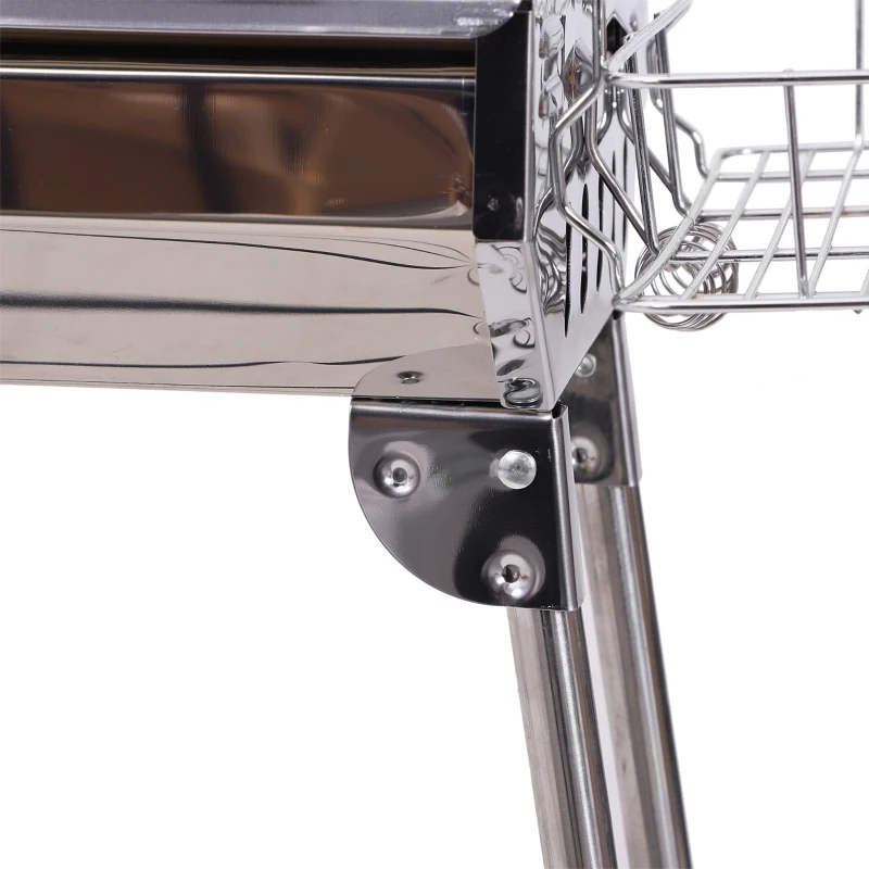 Outsunny Barbecue pe Carbune Pliabil Portabil in Otel 104x33x70cm