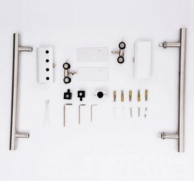 Szklane drzwi przesuwne HOMCOM drzwi przesuwne drzwi do pokoju z uchwytem drążkowym jednostronnie satynowane 2050x900 mm