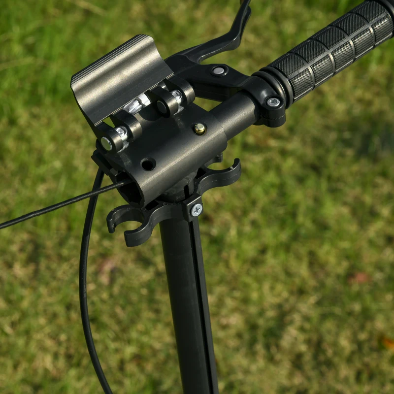 HOMCOM Patinete Plegable para Adultos y Niños de +14 Años Scooter Ligero con Manillar Altura Ajustable Grandes Ruedas Ø200 mm y Freno Aluminio 94x38x90-104 cm Negro