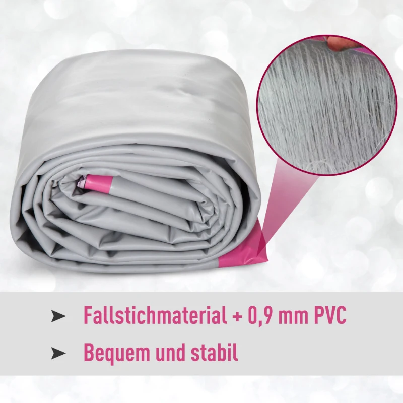 HOMCOM Opblaasbare trainingsmat, gymnastiek tumbling mat, PVC, grijs, 3 x 1 m