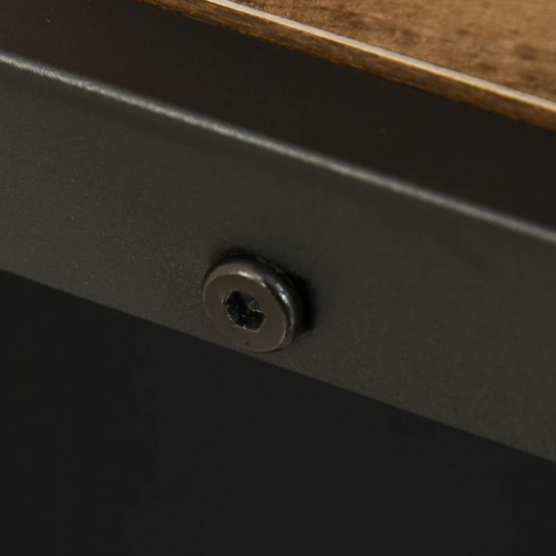 HOMCOM computer desk industrial style desk office table with drawers home office table MDF metal brown + black 110 x 55 x 75 cm