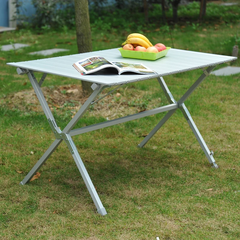 Outsunny Campingtisch Klapptisch Universaltisch Gartentisch mit Tragetasche Alulegierung Silber 115 x70 x69 cm