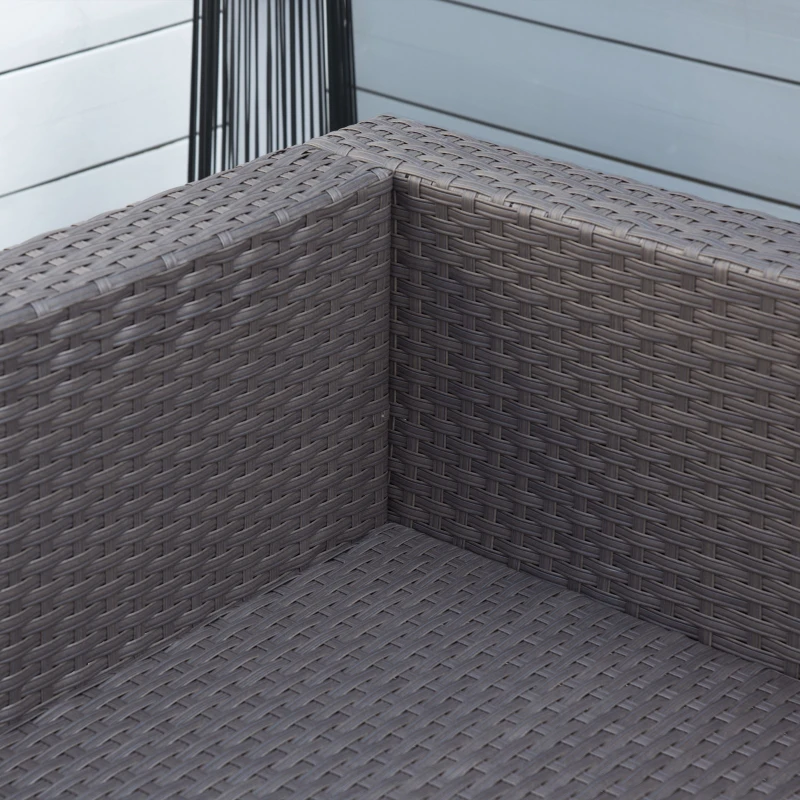 Outsunny 10PCs Garden Rattan Corner Dining Sofa Set 9-Seater Patio Furniture Set Glass Table Stools w/ Cushions & Pillow