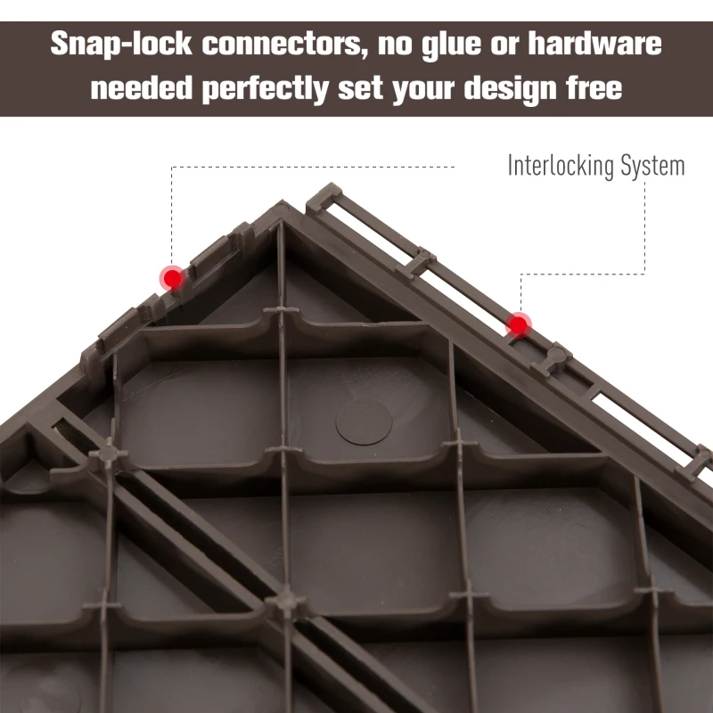 Outsunny Set gresie pentru Terasa 30x30x2cm, 0.81 mq, Maro