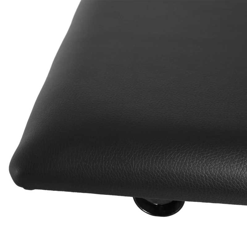 HOMCOM pianokruk pianobank piano bank cosmetische kruk in hoogte instelbaar inklapbaar metaal kunstleer schuimstof zwart 39 x 29 x 45-51 cm